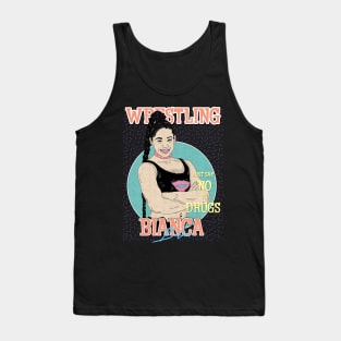 Artwork Bianca Belair Wrestling Aesthetic  // Just Say No To Drugs Tank Top